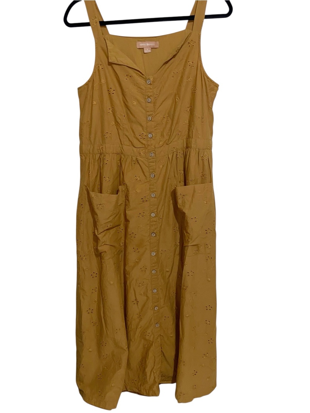 April Cornell Dress Womens Small San Juan Eyelet Lace Midi Cottagecore Button